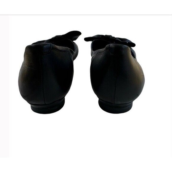 AUDLEY Heel Flats Bow Leather Loafers Black Preppy Chic Comfort Slip On EU 38.5 - Picture 5 of 8